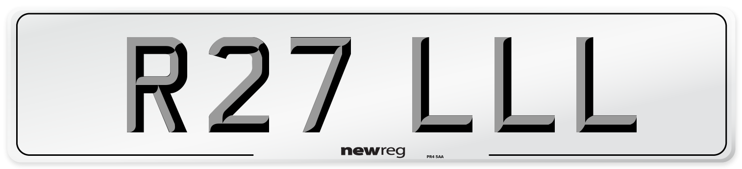 R27 LLL Number Plate from New Reg
